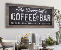 Personalized - Coffee Bar - Canvas