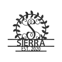 Crest Sign Personalized Gifts - Custom Metal Sign, Split Letter, Last Name, Wedding Gift