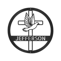 Dove and Cross Holy Spirit Personalized Gifts - Custom Metal Sign