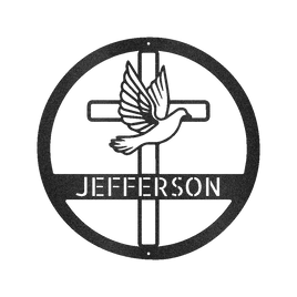 Dove and Cross Holy Spirit Personalized Gifts - Custom Metal Sign