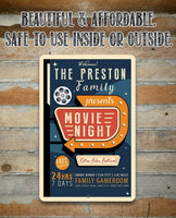 Personalized - Family Movie Night - Metal Sign