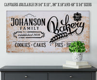 Personalized - Family Name Bakery - Canvas