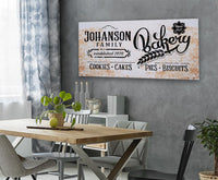 Personalized - Family Name Bakery - Canvas
