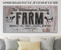 Personalized - Family Name Farm - Canvas