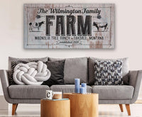 Personalized - Family Name Farm - Canvas