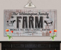 Personalized - Family Name Farm - Canvas