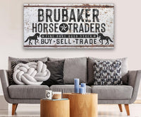 Personalized - Family Name Horse Market - Canvas