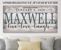 Personalized - Family Name - Canvas