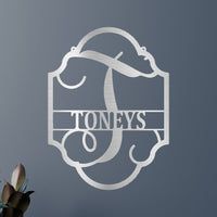 Family Name Plaque Personalized Gifts - Custom Metal Sign, Split Letter