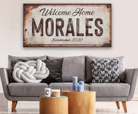 Personalized - Family Name Rusty Metal - Canvas