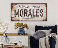 Personalized - Family Name Rusty Metal - Canvas