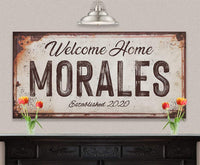 Personalized - Family Name Rusty Metal - Canvas