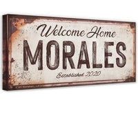 Personalized - Family Name Rusty Metal - Canvas