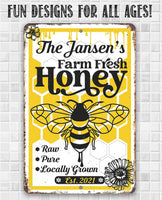 Personalized - Farm Fresh Honey - Metal Sign
