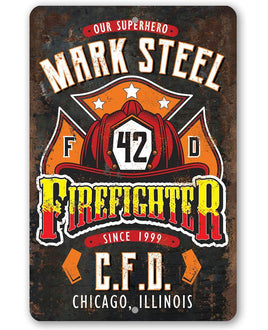 Personalized - Firefighter - Metal Sign