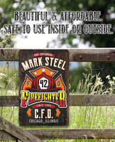 Personalized - Firefighter - Metal Sign