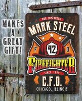Personalized - Firefighter - Metal Sign