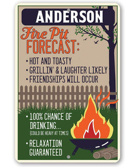 Personalized - Firepit - Metal Sign