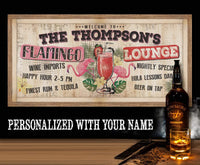 Personalized - Flamingo Lounge - Canvas