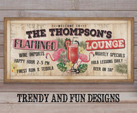Personalized - Flamingo Lounge - Canvas