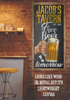 Personalized - Free Beer Tomorrow - Canvas
