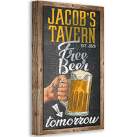 Personalized - Free Beer Tomorrow - Canvas