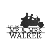 Motorcycle Couple Personalized Gifts - Custom Metal Sign