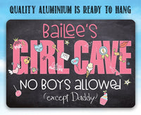 Personalized - Girl Cave - Metal Sign