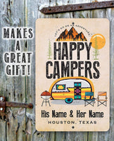 Personalized - Happy Campers - Metal Sign