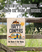 Personalized - Happy Campers - Metal Sign