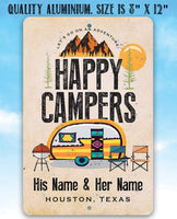 Personalized - Happy Campers - Metal Sign