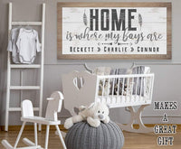Personalized - Home Is Where My Boys Are - Canvas
