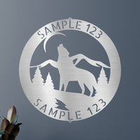 Howling Grey Wolf Personalized Gifts - Custom Metal Sign