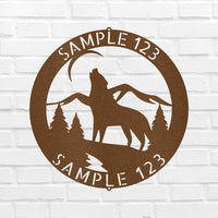Howling Grey Wolf Personalized Gifts - Custom Metal Sign