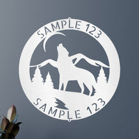 Howling Grey Wolf Personalized Gifts - Custom Metal Sign