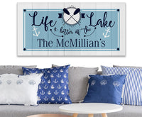 Personalized - Life is Better  At The Lake - Canvas