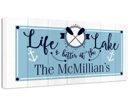 Personalized - Life is Better  At The Lake - Canvas