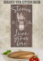Personalized - Love Grows Here - Canvas