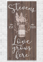 Personalized - Love Grows Here - Canvas