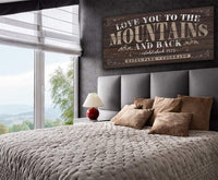 Personalized - Love You To The Mountains - Canvas