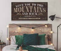 Personalized - Love You To The Mountains - Canvas