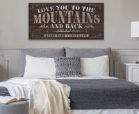 Personalized - Love You To The Mountains - Canvas
