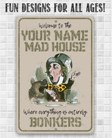 Personalized - Mad Hatter - Metal Sign