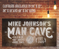 Personalized - Man Cave - Canvas