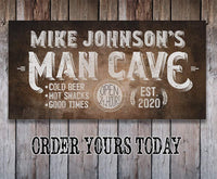 Personalized - Man Cave - Canvas