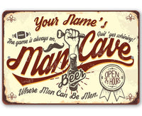 Personalized - Man Cave - Metal Sign