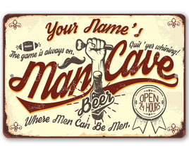Personalized - Man Cave - Metal Sign