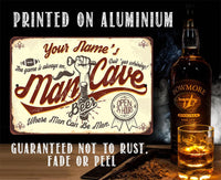 Personalized - Man Cave - Metal Sign