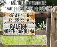 Personalized - Map Coordinates Any City Any State - Metal Sign