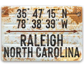 Personalized - Map Coordinates Any City Any State - Metal Sign